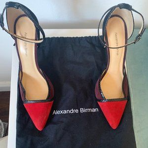 Alexandre Birman Suede Heels w/ Ankle Strap, Sz 8